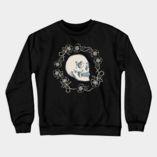 Skull and Flowers {Bone} Crewneck Sweatshirt